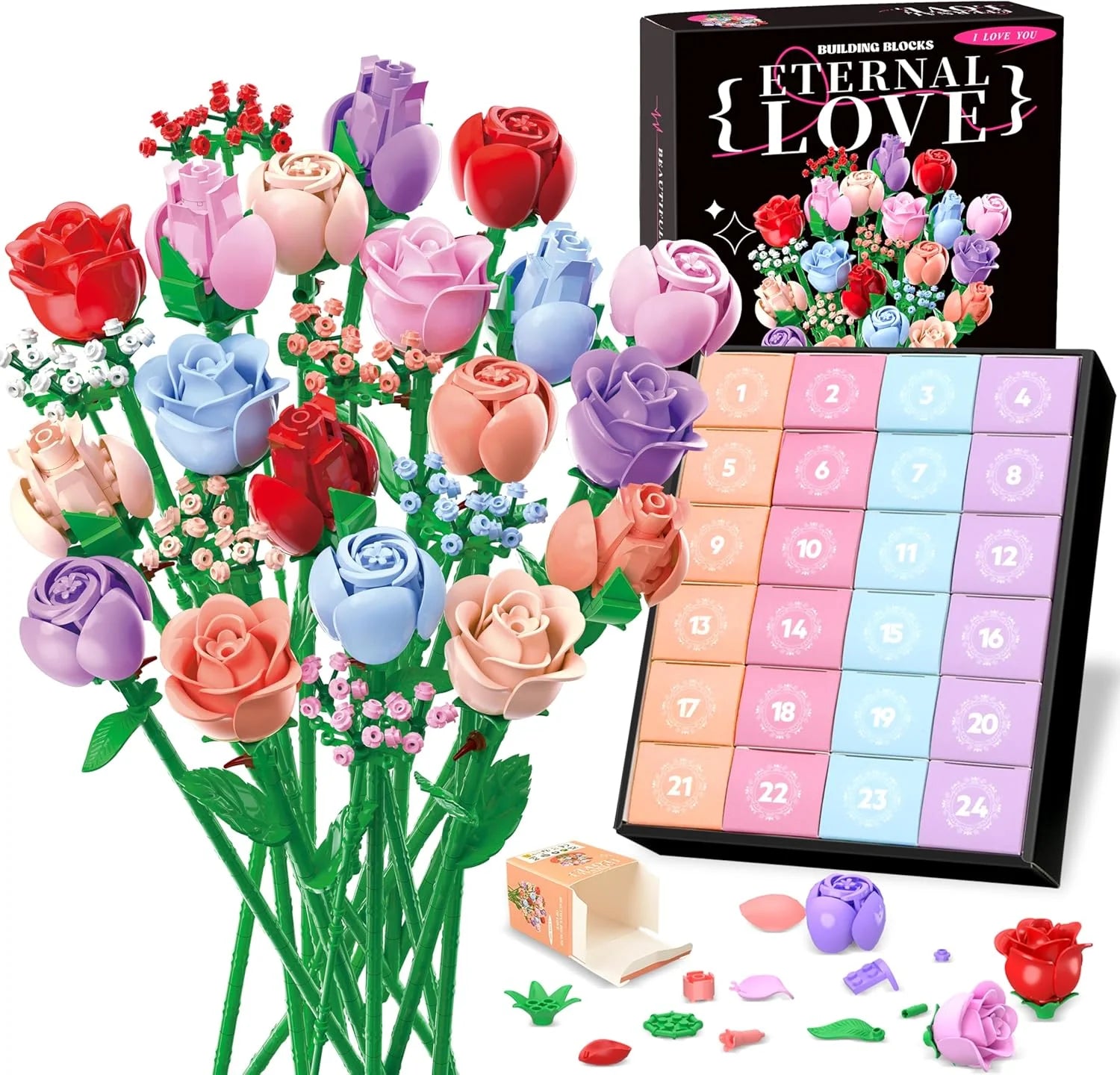 Flower Bouquet Advent Calendar 2025: 24 Days of Colorful DIY Roses for a Romantic Christmas Countdown